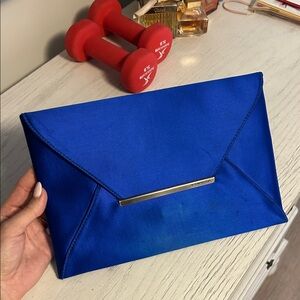 BCBGMaxAzria Vibrant Blue Clutch with Silver Accent
